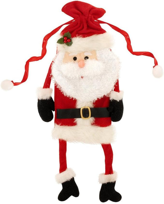 Santa Claus Plush Wine Bottle Bag - 15"H