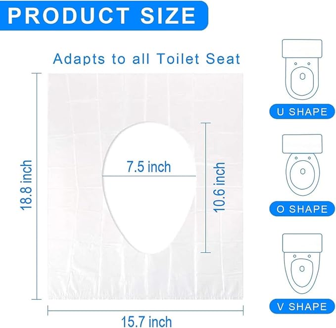 Luckyrao 50 PCS Travel Disposable Toilet Seat Cover Waterproof Portable WC Pad Toilet Mat For Baby Pregnant Mom,Independent Packing