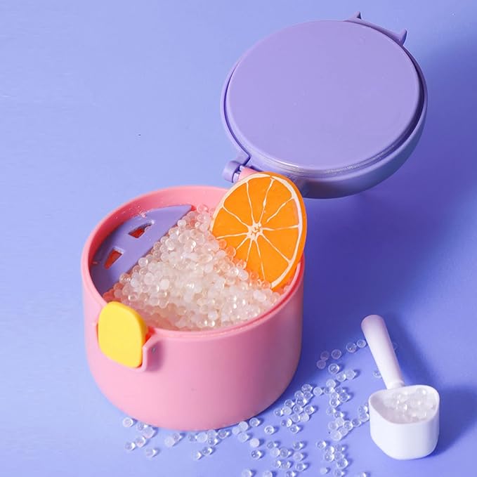 Alomejor Milk Powder Container, 250ml Food Grade Food Storage Holder with Spoon for Outdoor Travel Room()