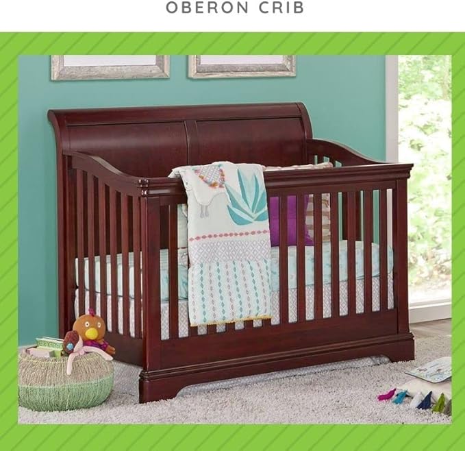 Full-Size Conversion Kit Bed Rails for Oberon Convertible Cribs - Solid Wood Rail - Toddler and Adult Bed Rail for Full-Size Bed - Essential Nursery & Baby Furniture (Cherry)