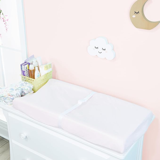 EVERYDAY KIDS 2 Pack Baby Changing Pad Covers for Girls in Solid Pink and Nature Owl Print – Fits Most Changing Table Pads; 100% Cotton Percale Weave, Breathable, Ultra Soft Changing Table Topper