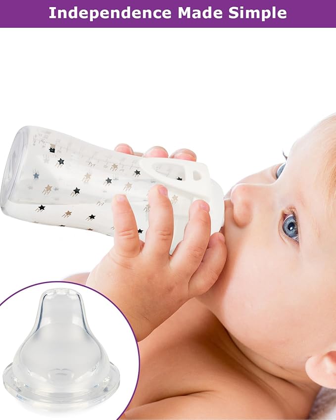 12 Count Silicone Spout Nipples for NUK Active and Learner Cups, Silicone Replacement Nipple,6+ Months
