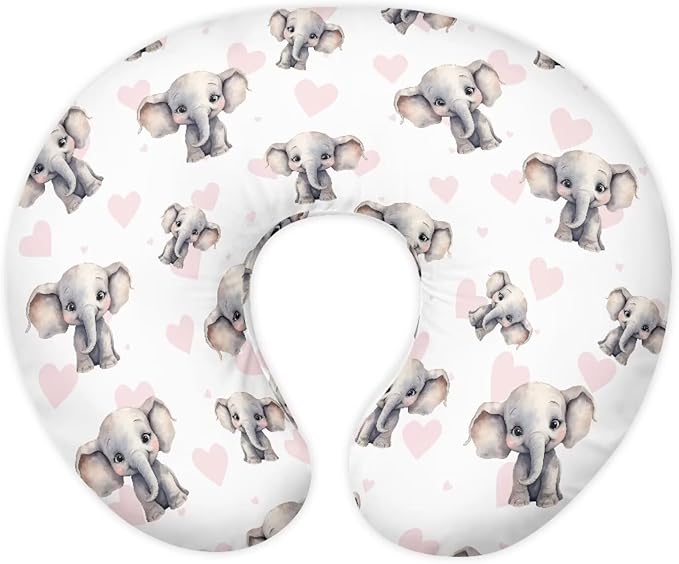 ZOUTAIRONG Floral Cattle Nursing Pillowcase Nursing Pillow Cover for Baby Girl Boy Breast Feeding Pillowcases Soft Washable Newborn U-Shaped Breastfeeding Pillow Covers Cushion Cover