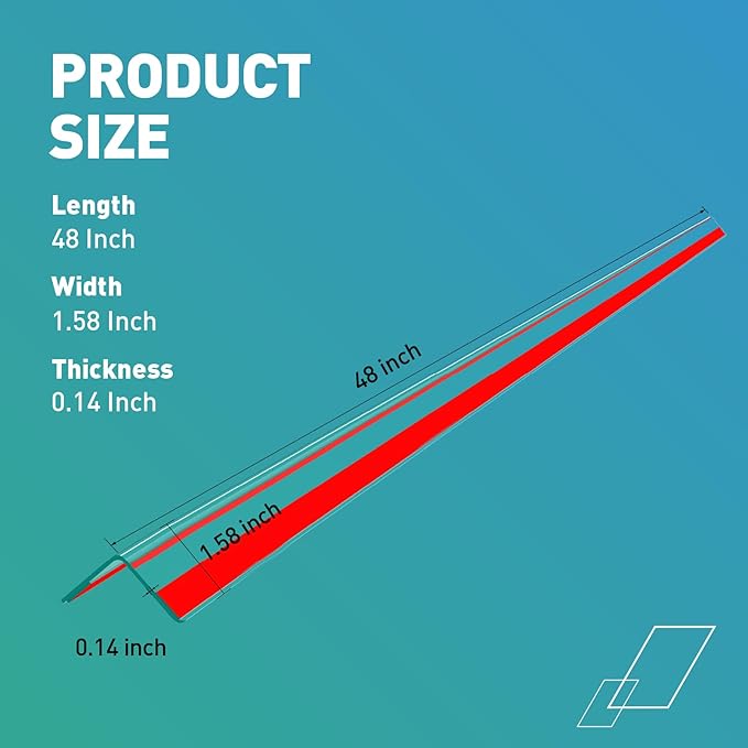 Wall Corner Protector,2PCS 48''(L) x1.58'' (W) Self Adhesive Corner Guard for Wall, Heavy Duty Clear Corner Protector Guard for Cabinet Doors, Edge Protector