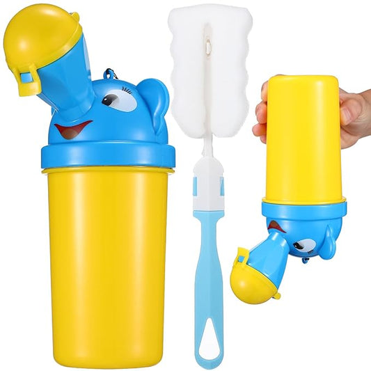 Hemoton Portable Urinal for Kids Travel Potty Toddler Pee Training Cup with Leak-Proof Seal and Cleaning Brush Compact Design for Outdoor Camping Car Use