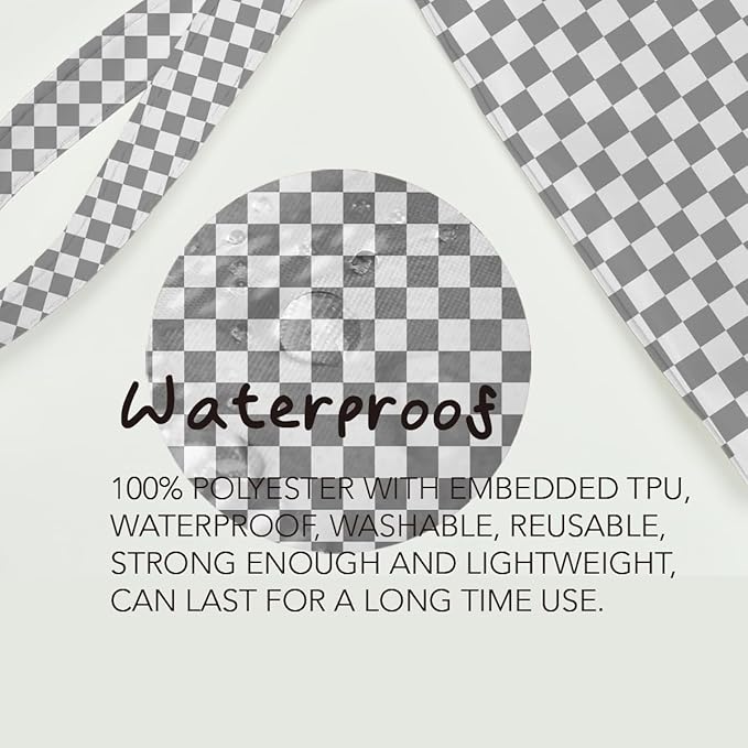 Fokongna Wet Bag, Small Portable Waterproof Multi-Functional Organizer for Women, Ideal for Daily, Beach & Travel，Grey White Checkerboard