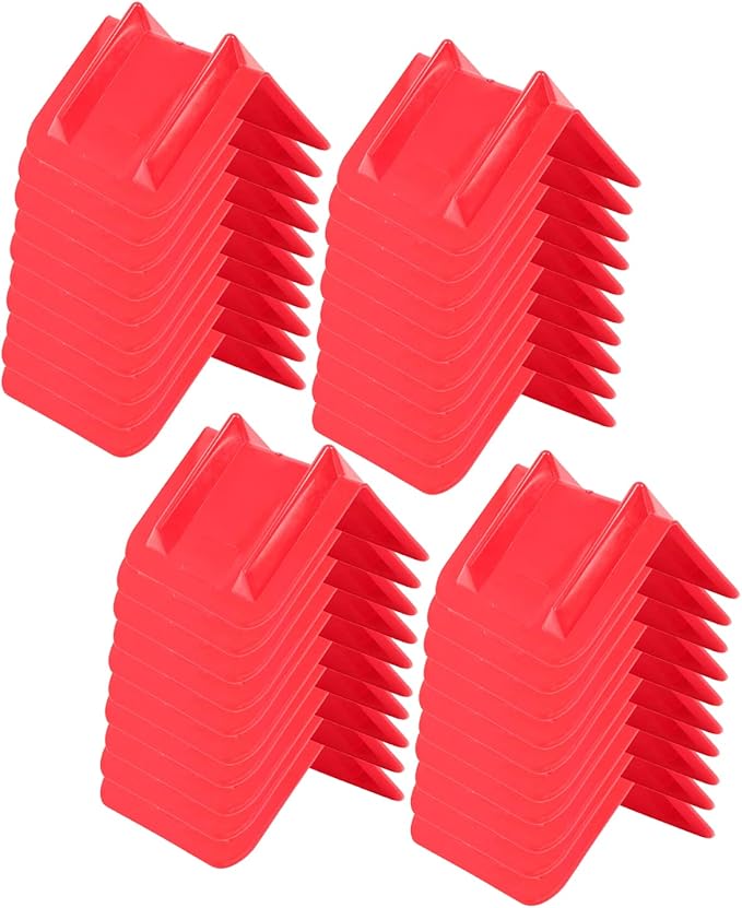 Mytee Products (50 Pack V Edge Protectors Flatbed, 8" x 12", Red | Vee Shaped Plastics Corner Protectors for Cargo Loads | Tie Down Strap Guard for Winch, Ratchet Straps on Flatbed Truck Trailers