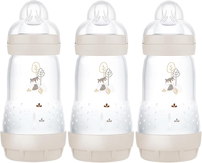 Babyprice Mam Self Sterilising Anti-colic Bottle 260ml 3 Pack Neutral Colours
