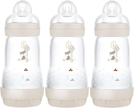 Babyprice Mam Self Sterilising Anti-colic Bottle 260ml 3 Pack Neutral Colours