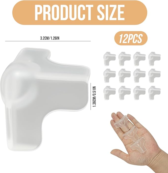 12 PCS Corner Protectors for Baby, Transparent Corner Protectors, Baby Proof Corners and Edges for Wood, Aluminium, Glass, Metals, Marble, Concrete, Edges & Sharp Corners, Which Adopt an Airbag Design