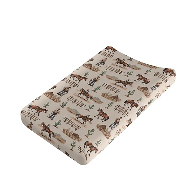 Horse Baby Changing Pad Cover Infant Newborn Diaper Table Change Mat Sheets Cover Changing Table Covers for Boys Girls-Purple