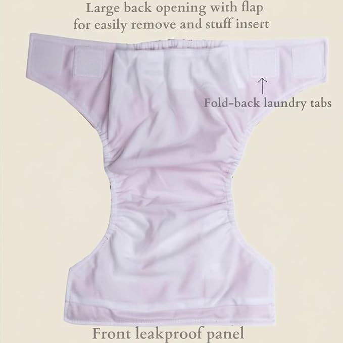 KaWaii Baby HD2 Fast Changing Nappies - 12 Reusable, Leak-Proof Diapers with 24 Premium 5-Layer Inserts for Newborn to Toddler