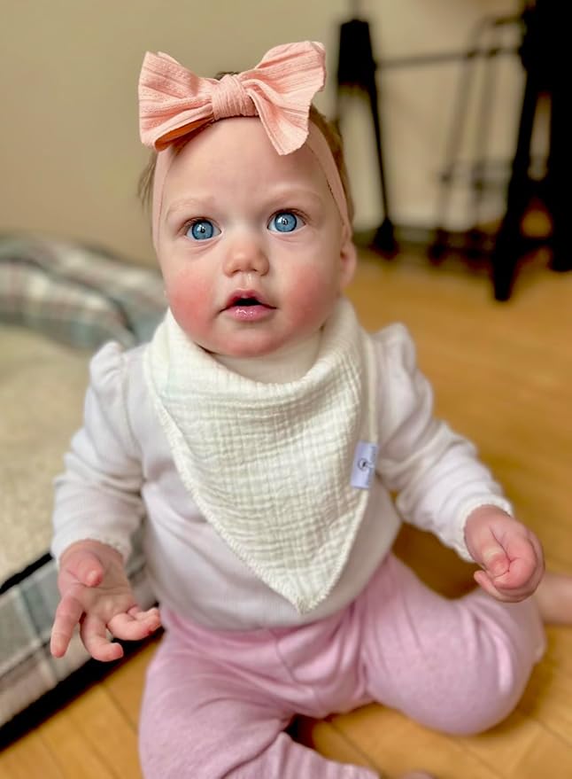 DiaperSquad's 100% Organic Cotton Baby Drool Bibs, Super Absorbent & Adjustable Baby Bibs for Drooling and Teething