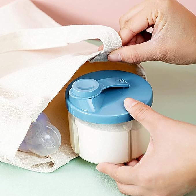 Baby Formula Dispenser - Portable Milk Powder Box, 200ML Large-capacity Milk Powder Storage Box Powder Dispenser Food Storage 4 compartment Container (Pink)