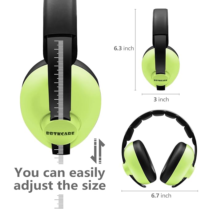 BBTKCARE Baby Ear Protection Noise Cancelling HeadPhones for Babies for 3 Months to 3 Years (Green)
