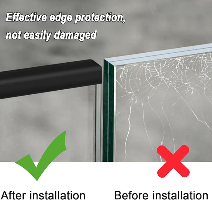 Silicone Edge Trim Self-Adhesive U Channel Silicone Edge Trim Edge Protector for Sheet Metal (Black, Fit 3/16" - L 10')
