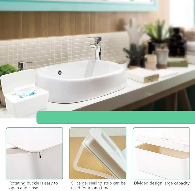 Moorfowl Baby Wipe Dispenser for Bathroom, Upgarde Design(8.2L x 4.9W x 3.9H inches), Minimalist Flushable Wipes Container for Home Car