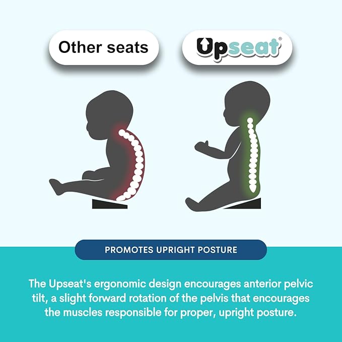 Upseat – The Original Ergonomic Baby Floor & Booster Seat with Tray, Developed with Physical Therapists for Upright Posture & Healthy Hip Development, 4–24 Months, Extra-Large Tray (Taupe)