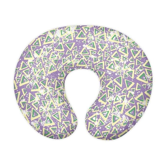 Abstract Triangle Baby Nursing Pillow Cover Light Purple Geometric Stretchy Nursing Pillow Covers for Mom Baby Watercolor Splash Triangular Removable Nursing Pillow Cover