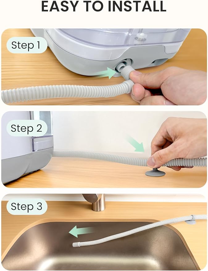 Grownsy Drain Hose 1M for Bottle Washer, Soft, Durable and Flexible for GROWNSY EaseClean Bottle Washer, Momcozy and Papablic Baby Bottle Washers Replacement Accessory for Easy Water Drainage