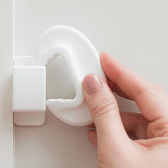 Qdos Safety Finger Slam Pinch Guard | White | Guaranteed NOT to compress or fall off like other products - Protect Fingers from Slamming Doors - Bite Proof & Choke Safe - Food Grade Material | 2 pack