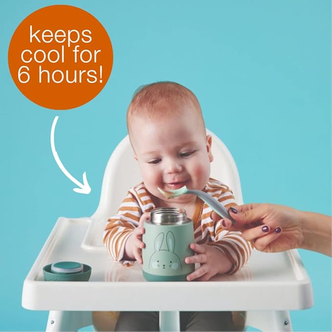 b.box Insulated Food Jar Mini | Small Snack Container for Babies and Kids | Double Wall Stainless Steel | Keeps Food Cold for 6hrs, Warm for 4hrs | (Wild Indigo, 7 oz)