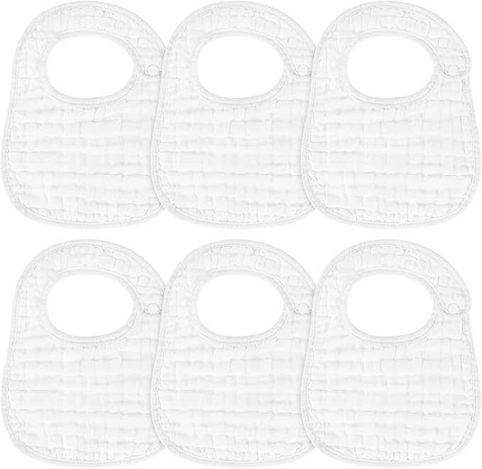 Accmor Muslin Baby Bibs, 6 Pack Soft Cotton Baby Bandana Drool Bibs for Boys Girls Teething and Drooling
