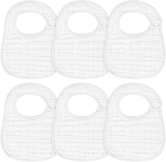 Accmor Muslin Baby Bibs, 6 Pack Soft Cotton Baby Bandana Drool Bibs for Boys Girls Teething and Drooling