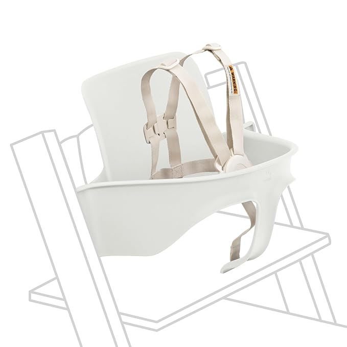 Stokke Tripp Trapp Baby Set 2, White - Ages 6-36 Months - Convert the Tripp Trapp Chair into a Comfortable High Chair - Includes Stokke Harness 2