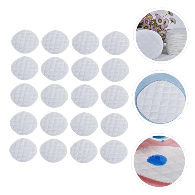 KOMBIUDA 20pcs Breast Pads Feeding Bra Pads Pads Breastfeeding Pads Feeding Pads Reusable Essentials Baby Products Cotton White Pregnant Woman Washable