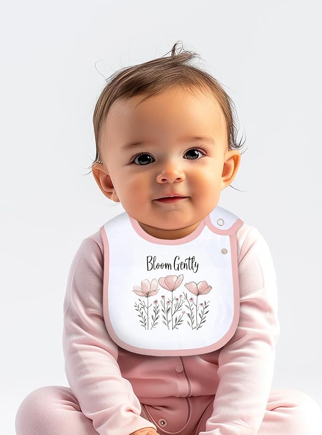 Maiwa 6 Pack Cotton Baby Bibs for Girls Boys with Waterproof layer for Drooling Eating teething with Snaps