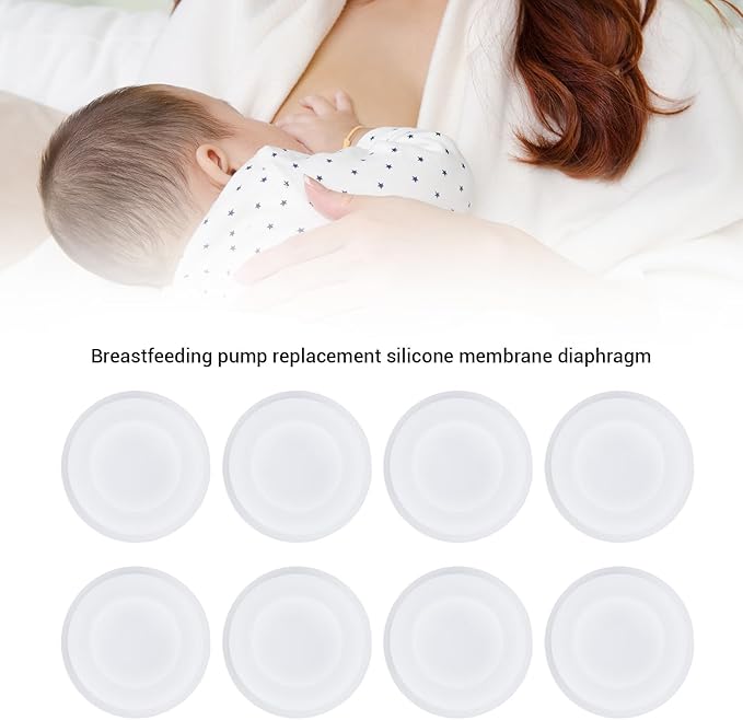 8pcs Breastfeeding Pump Replacement Silicone Membrane Diaphragm Part for V2 V1 with Cleaning Options, Safe Material for Mothers and Babies
