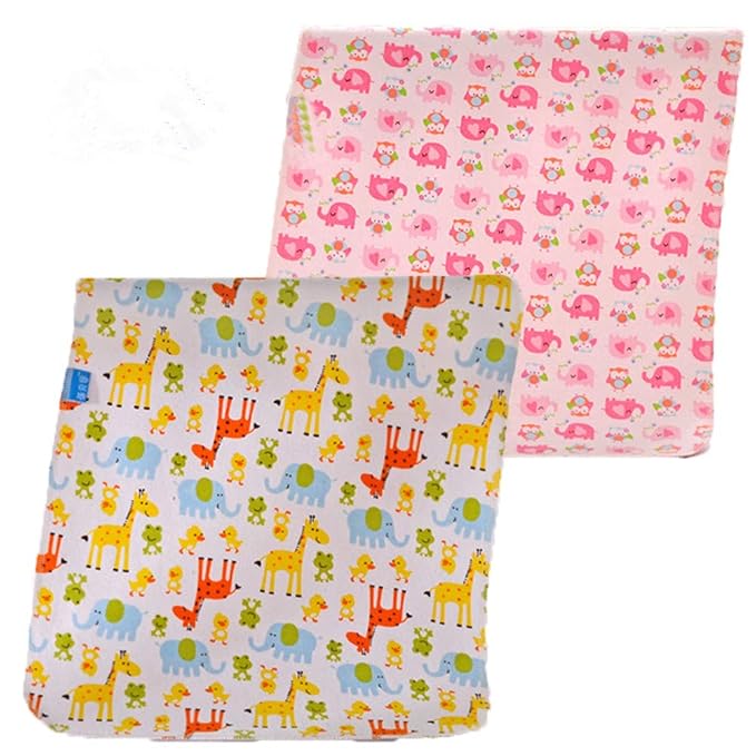 2pcs Pack Monvecle Baby Infant Waterproof Cotton Changing Pads Washable Resuable Diapers Liners Mats (2pcs Pink-28"x20")