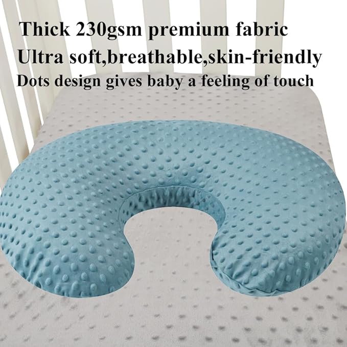 Dot Nursing Pillow Cover Set 2 Pack Nursing Pillow Slipcovers, Ultra Soft Compatible with Boppy Pillow,Standard Pillow for Baby Boy Girl Blue, Seahorse