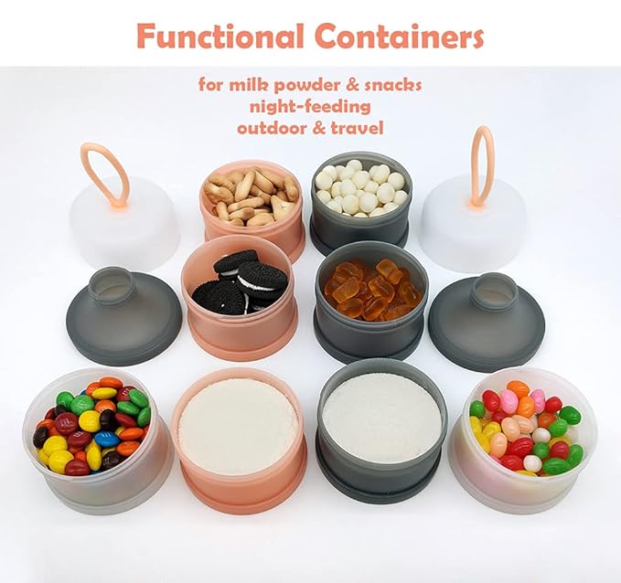 Baby Formula Dispenser, Formula Container, Portable Milk Powder Dispenser Container, Baby Feeding Travel Storage Container, Non-Spill Stackable Baby Snack Storage Container, BPA Free, 2 Packs