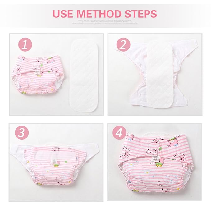 10PCS Reusable Nappy Liners Washable Layers Soft Incontinence Cloth Diaper Insert Liner Nappy Pad Baby Cotton Fiber Inserts for Cloth Diapers(Insert 6 Layers)