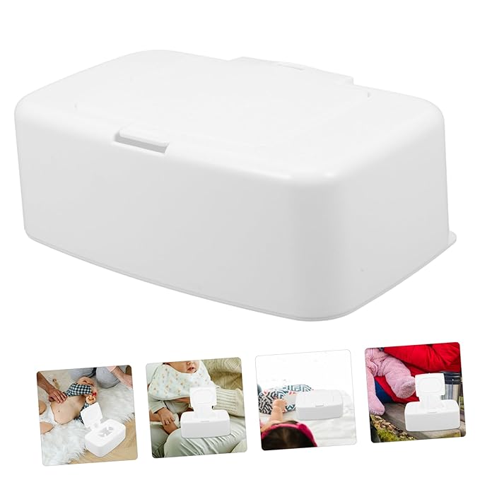 Luxshiny Refillable Wipe Dispenser Box Portable Wipes Holder for Room Kitchen Bathroom Lightweight Cover Compact Design for Storage