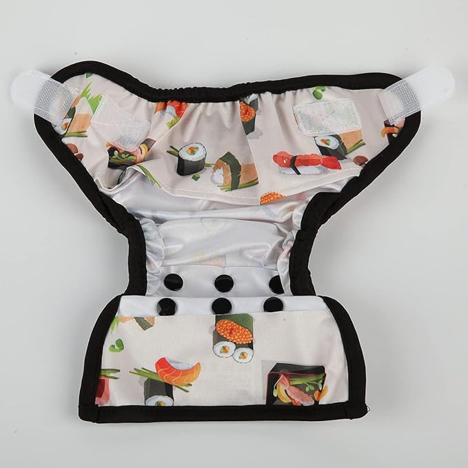 Newborn Baby Cloth Diaper Cover Nappy Hook and Loop (Sushi)