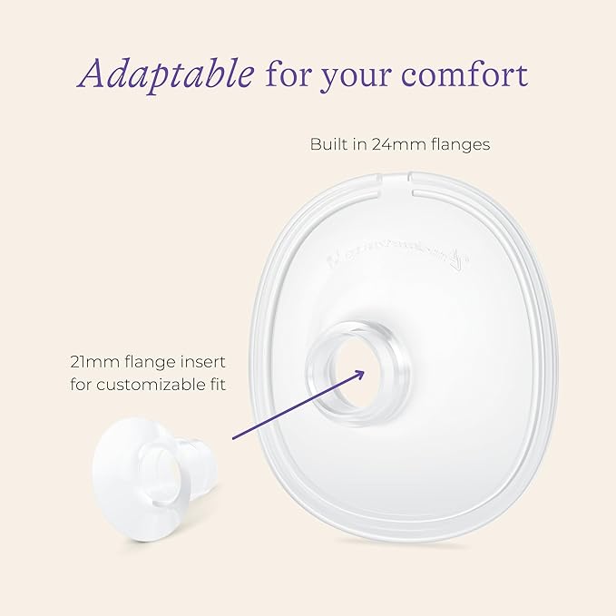 Lansinoh DiscreetDuo Extra Pumping Set | Hands-Free Wearable Breast Pump Accessories | Portable Replacement Kit with Milk Collection Cups, Flanges, Valves & Bottles (Pump Not Included)