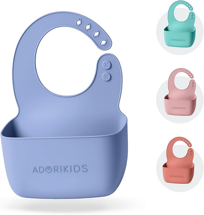RideBib Silicone Vomit Bib with Extra-Deep Pocket for Motion Sickness Relief During Travel. Patent Pending