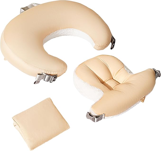 Nursing Pillow for Breastfeeding, 3-in-1 Detachable Baby Feeding Pillow with Removable Support Cushions, Gentle Elevation for Reducing Spit-Up & Gas, Breathable Washable Cover (Yellow)