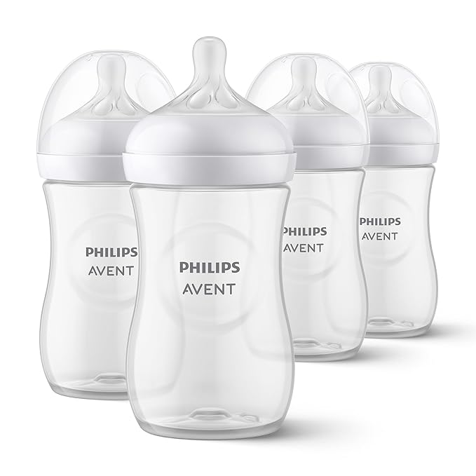 Philips Avent Natural Baby Bottles with Natural Response Nipples (Medium Flow, Flow 3), 9oz, 24-Pack, SCY903/04