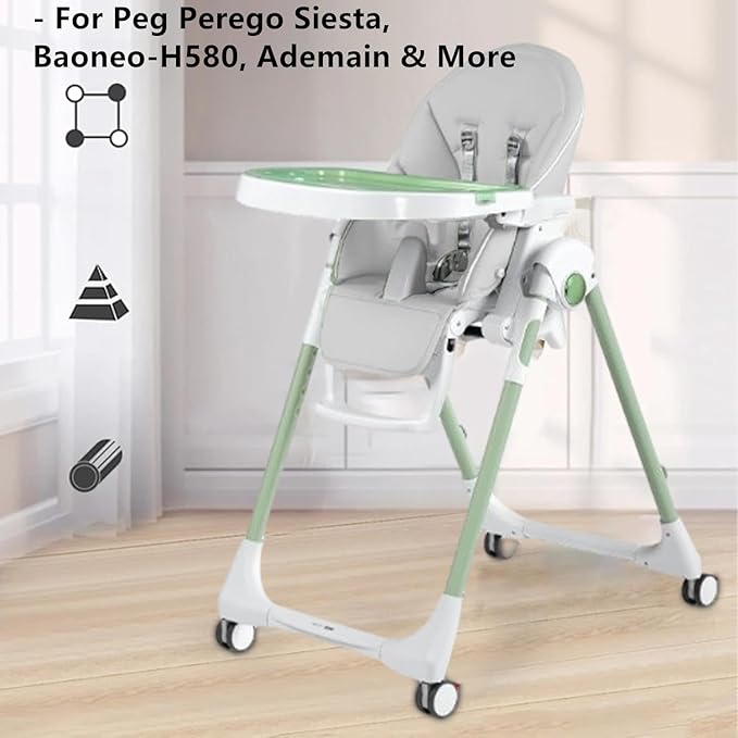 Baby High Chair Cover Replacement | PU Leather Dining Chair Cover with Soft Cushion Seat, Easy to Install High Chair Covers for Baby and Toddler, High Chair Cover Replacement (Light Grey)