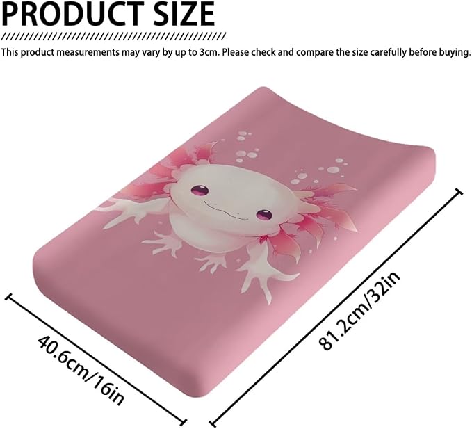 Changing Pad Covers for Boys Girls, Fancy Axolotl Diaper Changing Table Pad Cover Soft Breathable Changing Mat Cover for 32''x16" Cute Birthday Gifts for Baby