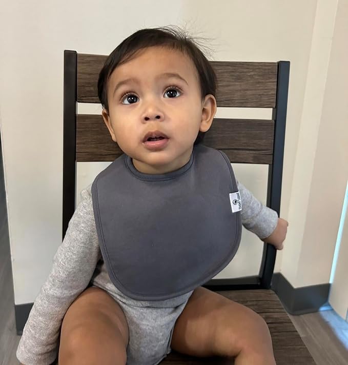 DiaperSquad's 100% Organic Cotton Baby Drool Bibs, Super Absorbent & Adjustable Baby Bibs for Drooling and Teething