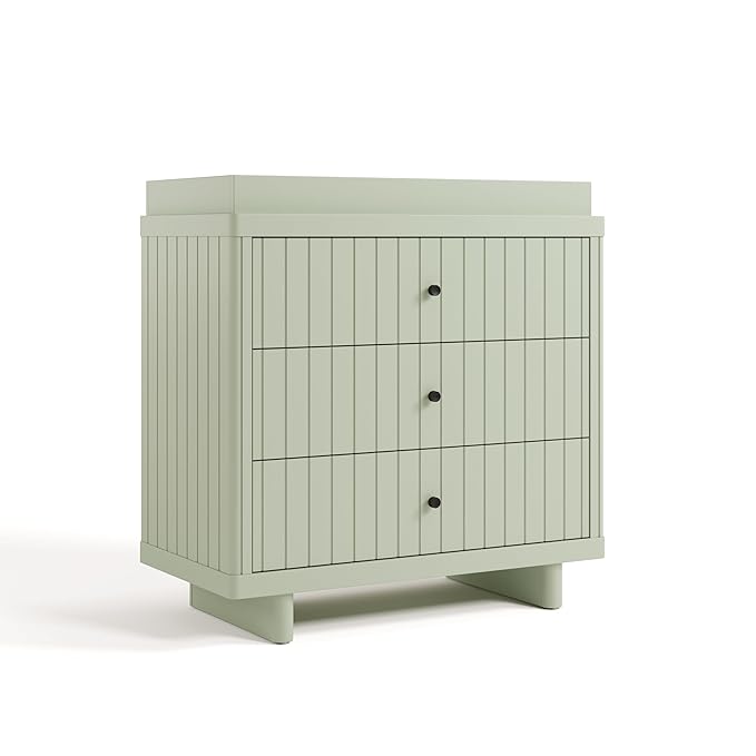 Storkcraft Kyoto 3 Drawer Chest with Topper (Sage) - GREENGUARD Gold Certified, Nursery & Kids' Bedroom Wood Chest, Interlocking Drawer System, and Easy Assembly with Pre-Installed Tracks