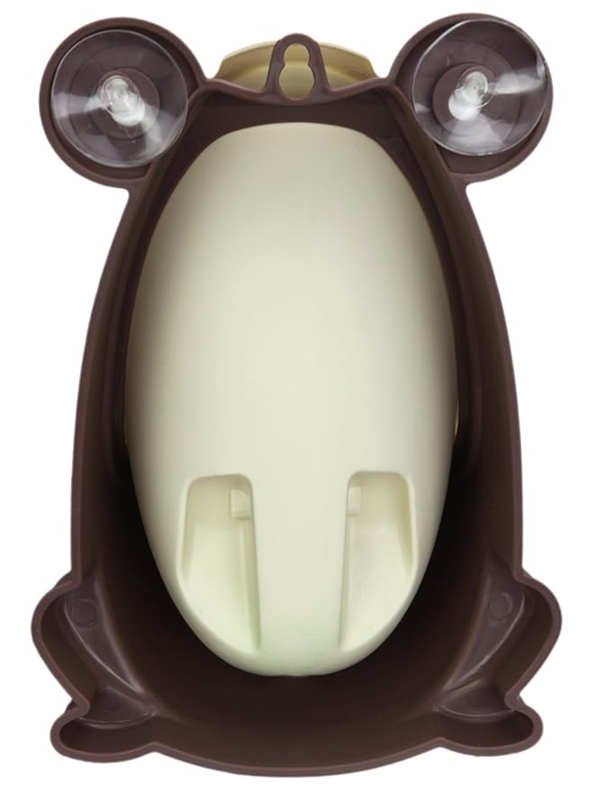 Cute Frog Potty Training Urinal for Boys with Funny Aiming Target - Coffee