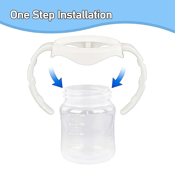 6Pack Baby Bottle Handles for Evenflo Wide Neck 5oz/6oz/9oz Baby Bottle, Ergonomic Non Slip Grip Easy Changing (Only Fit Evenflo Wide Neck Bottle)