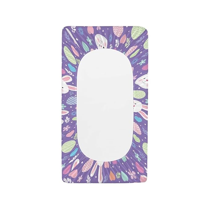 Easter Diaper Changing Pad Cover Purple 32''*16'' Changing Pad Cover Girl Soft Breathable Changing Table Cover Easter Decoration