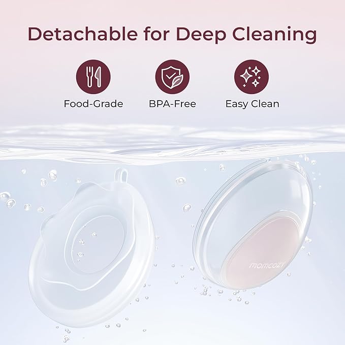 Momcozy Breast Milk Collector Collection Shell, Petal Soft Silicone Flange, Milk Collectors for Breastfeeding, Slim Waterdrop-Shaped Discreet Comfort with Storage Case (1oz/30ml, 2PCS)